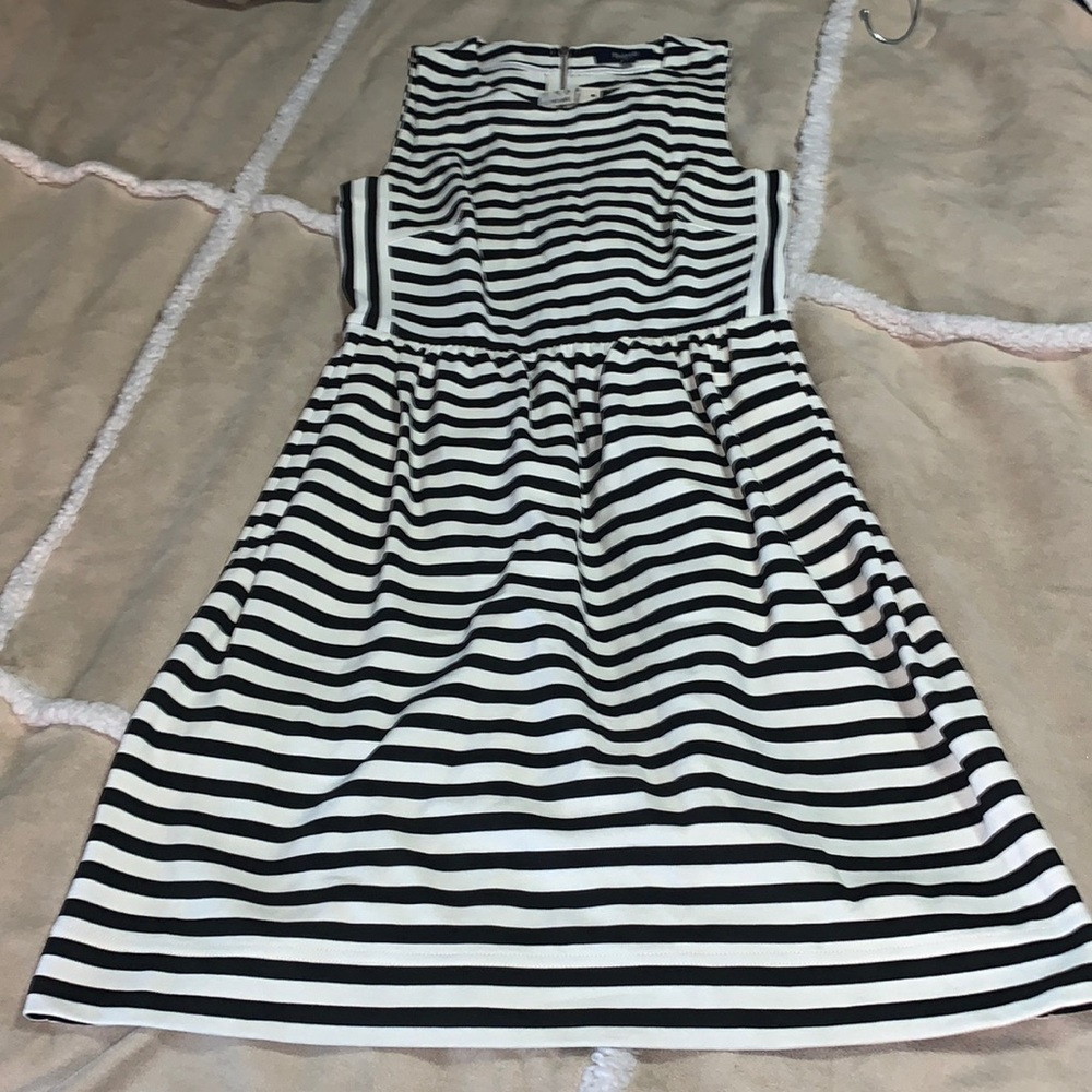 MADEWELL Inset Fit & Flare Abroad Striped Dress XS NWT